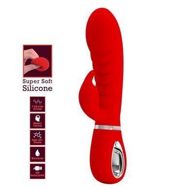Ребристый вибратор Pretty Love - Prescott Red, BI-014635-2
