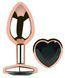 Анальная пробка с кристаллом EGZO - Rose Gold Heart Plug Black size M
