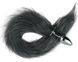 Анальна пробка з хвостом EGZO - Fox Tail Silver Plug Gray, size S