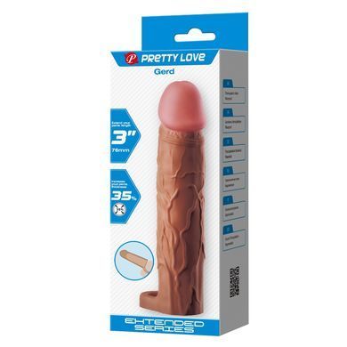 Удлиняющая насадка презерватив Pretty Love - Gerd 3" Brown, BI-026258-1