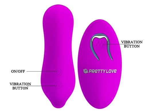 Вібратор для пар Pretty Love – 12 vibration functions, wireless remote control, BI-014484W