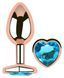 Анальна пробка з кристалом EGZO - Rose Gold Heart Plug Aqua size M