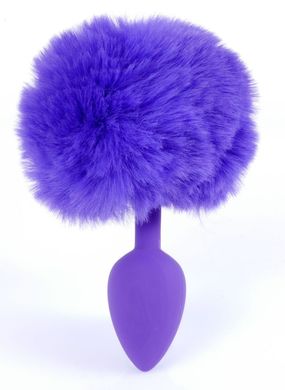 Анальная пробка ( размер S ) с хвостом Boss Series - Silicon PLUG Bunny Tail Purple, BS6400101