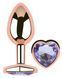 Анальная пробка с кристаллом EGZO - Rose Gold Heart Plug Amethyst size M