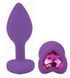 Силиконовая анальная пробка EGZO - Silicone Violet Heart Plug Rose, size S