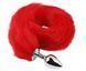 Анальна пробка з хвостом EGZO - Fox Tail Silver Plug Red, size S