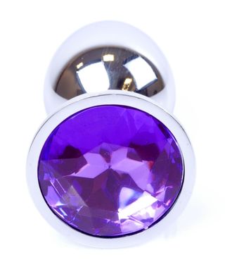 Анальний затор Boss Series - Jewellery Silver PLUG Purple S, BS6400009