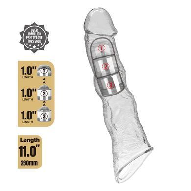 Удлиняющая насадка Pretty Love - Extension Penis Sleeve with Modular Length Blocks Clear, BI-026280M