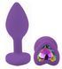 Силиконовая анальная пробка EGZO - Silicone Violet Heart Plug Rainbow, size S
