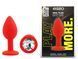 Силиконовая анальная пробка EGZO - Silicone Red Round Plug Clear, size S