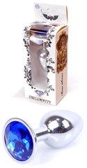 Анальний затор Boss Series - Jewellery Silver PLUG Dark Blue S, BS6400010