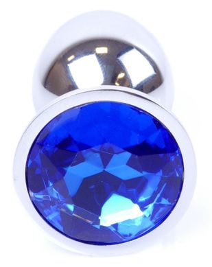 Анальний затор Boss Series - Jewellery Silver PLUG Dark Blue S, BS6400010