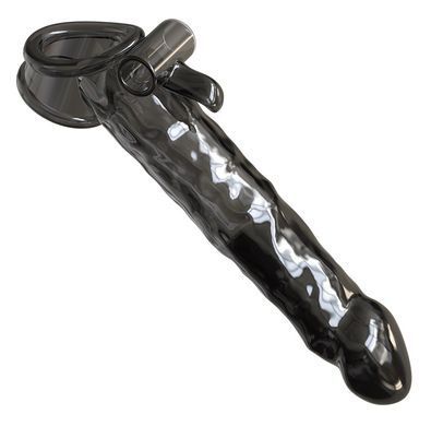 Удлиняющая насадка с вибростимуляцией Meleon - Big Black Steel Cannon Wolf Tooth Set Z1, ZPS-123