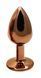 Анальная пробка с кристаллом EGZO - Dark Gold Round Plug Clear, size S