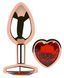 Анальная пробка с кристаллом EGZO - Rose Gold Heart Plug Red size S