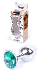 Анальний затор Boss Series - Jewellery Silver PLUG Green S, BS6400011
