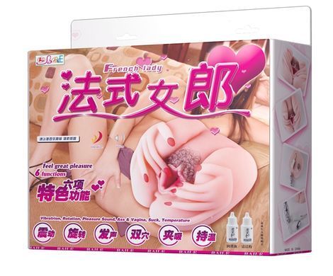 Мастурбатор вагіна і анус з вібрацією BAILE - French lady, Vibration Heating function, BM-009022