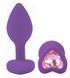 Силиконовая анальная пробка EGZO - Silicone Violet Heart Plug Pink, size S
