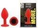 Силіконова анальна пробка EGZO - Silicone Red Round Plug Black, size S
