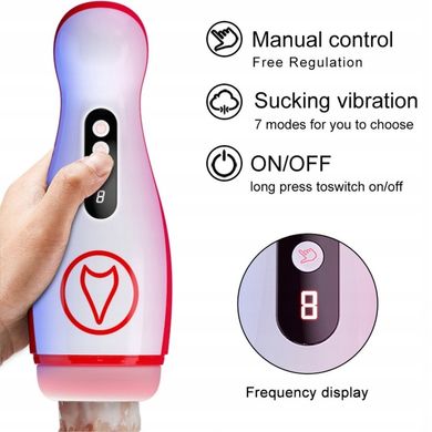 Автоматический интерактивный мастурбатор FOX - Vibrating Masturbation Cup , 7 Suction Power, 7 Vibration Setting, BS6300069
