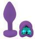 Силіконова анальна пробка EGZO - Silicone Violet Heart Plug Marine, size S