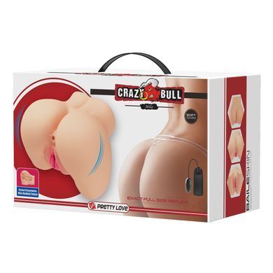 Мастурбатор вагіна-анус із вібрацією Crazy Bull - Mila soft skin, BM-009243Z