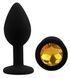 Силіконова анальна пробка EGZO - Silicone Black Round Plug Yellow, size S