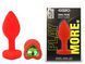 Силиконовая анальная пробка EGZO - Silicone Red Heart Plug Green, size S