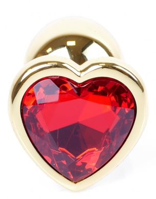 Анальний затор Boss Series - Jewellery Gold Heart PLUG Red S, BS6400037