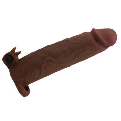 Подовжуюча насадка з вібростимуляцією Pretty Love - Xerxes Vibrating Penis Sleeve Brown, BI-026282Z-1