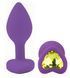Силиконовая анальная пробка EGZO - Silicone Violet Heart Plug Lime, size S