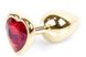Анальний затор Boss Series - Jewellery Gold Heart PLUG Red S, BS6400037