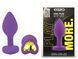 Силиконовая анальная пробка EGZO - Silicone Violet Heart Plug Lime, size S