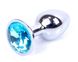 Анальний затор Boss Series - Jewellery Silver PLUG Light Blue S, BS6400014