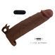 Подовжуюча насадка з вібростимуляцією Pretty Love - Xerxes Vibrating Penis Sleeve Brown, BI-026282Z-1
