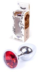 Анальний затор Boss Series - Jewellery Silver PLUG Red S, BS6400016