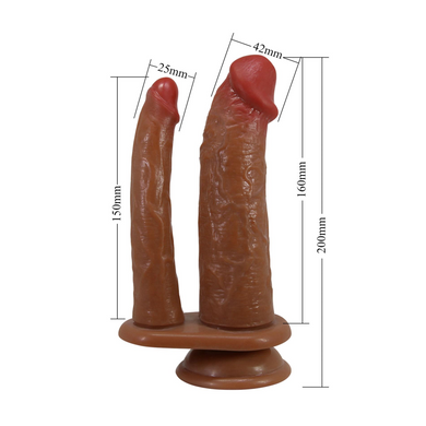 Вибратор вагинально-анальный PRETTY LOVE - Double Dildo Hulbert 6.9", BW-008144Z