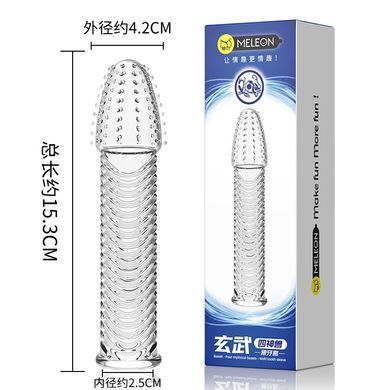 Стимулирующая насадка-презерватив Meleon - Basalt Crystal Wolf tooth sleeve, PS-40
