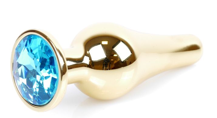 Анальная пробка Boss Series - Jewellery Gold BUTT PLUG Light Blue, BS6400067