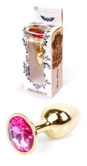 Анальний затор Boss Series - Jewellery Gold PLUG Pink S, BS6400017