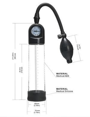 Вакуумна помпа з манометром CANWIN Penis Pump Men - P228