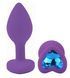 Силіконова анальна пробка EGZO - Silicone Violet Heart Plug Blue, size S