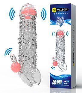 Подовжуюча насадка з вібростимуляцією Meleon - Bottle Rocket Wolf tooth sleeve Z2, ZPS-109