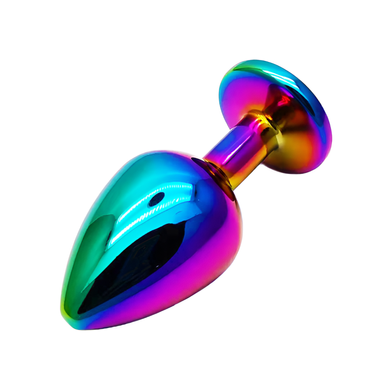 Анальна пробка з кристалом EGZO - Multicolor Round Plug Rose size M