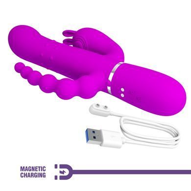 Вібромасажер з анальним та кліторальним стимулятором Pretty Love - Cammy Purple Twinkled Tenderness, BW-500036