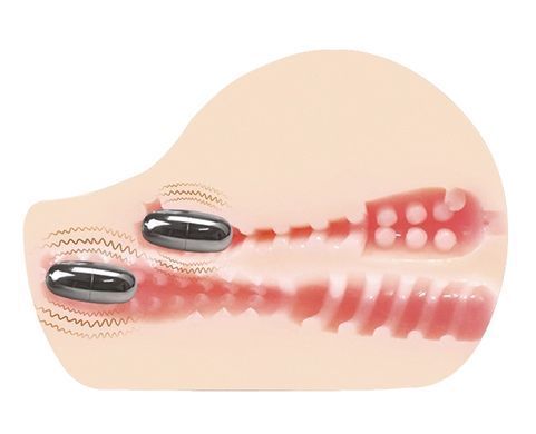 Мастурбатор двумя входами и вибрацией GRACES Vibrating Pleasure Ass&Vagina, BM-009141
