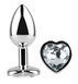 Анальная пробка с кристаллом EGZO - Silver Heart Plug Clear size M