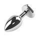 Анальная пробка с кристаллом EGZO - Silver Heart Plug Clear size M