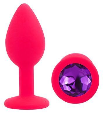 Силиконовая анальная пробка EGZO - Silicone Pink Round Plug Purple, size S