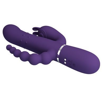 Вібромасажер з анальним та кліторальним стимулятором Pretty Love - Cammy Dark Purple Twinkled Tenderness, BW-500036-2
